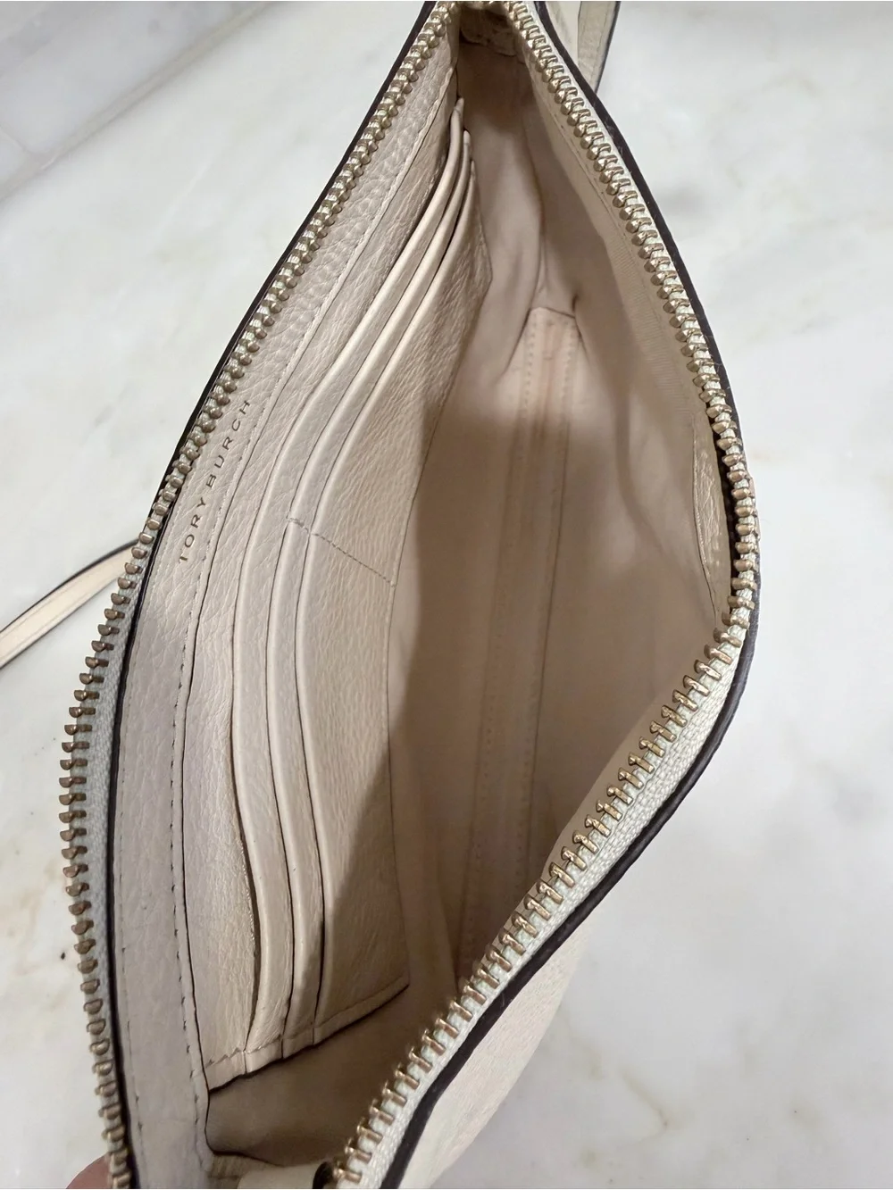 Tory Burch Small Kira Pebbled Leather Top Crossbody